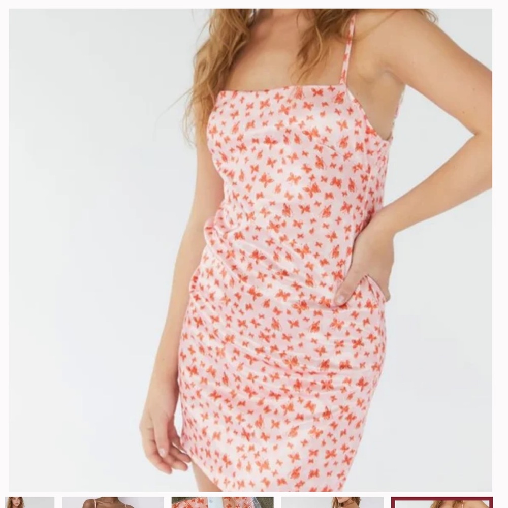 Urban Outfitters Butterfly Sateen Mini Slip Dress